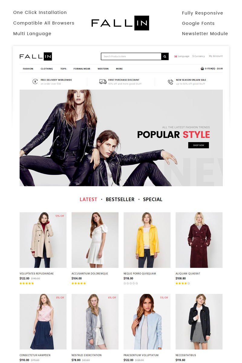 Fallin - Fashion Store OpenCart Responsive Template