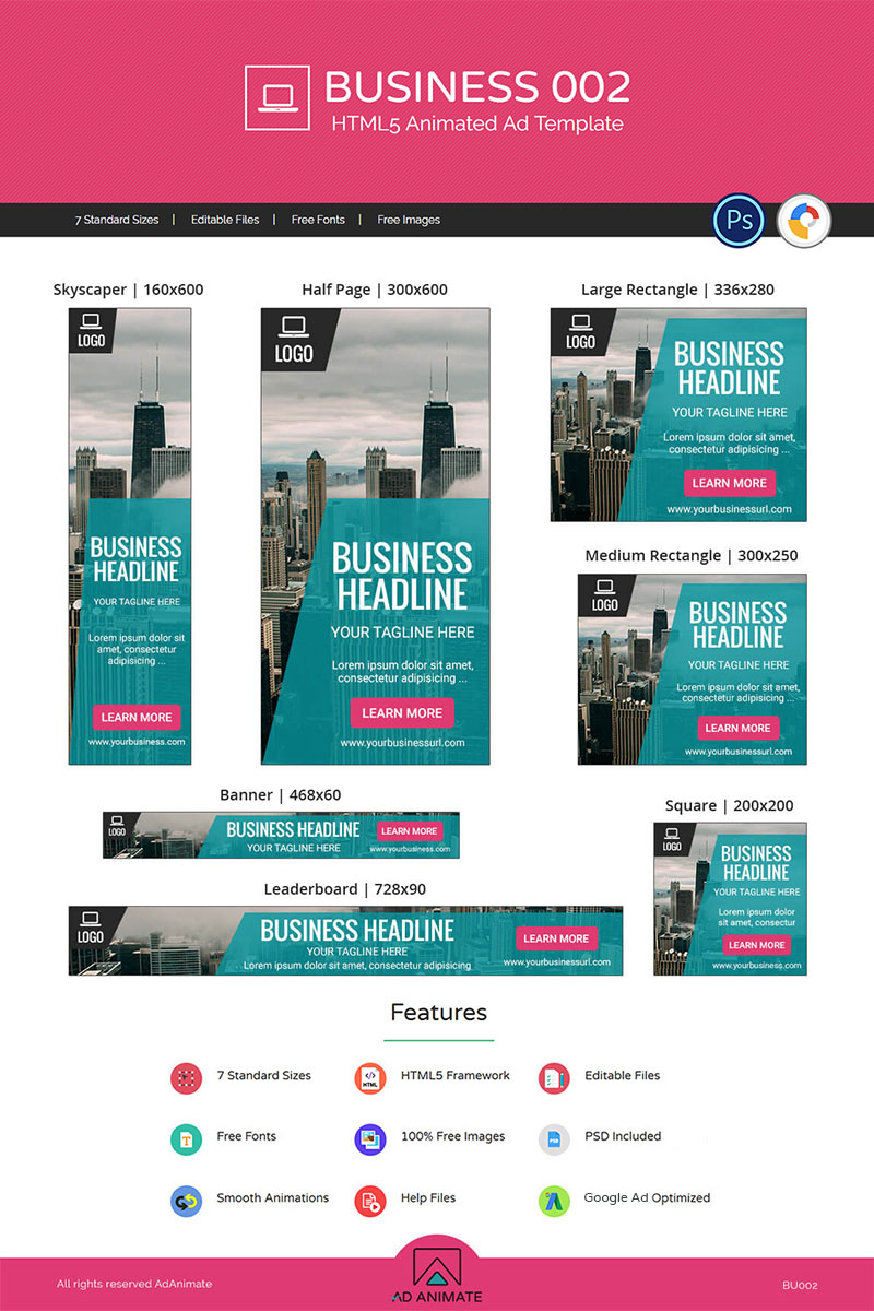 Business 24 - HTML24 Ad Animated Banner Inside Animated Banner Template
