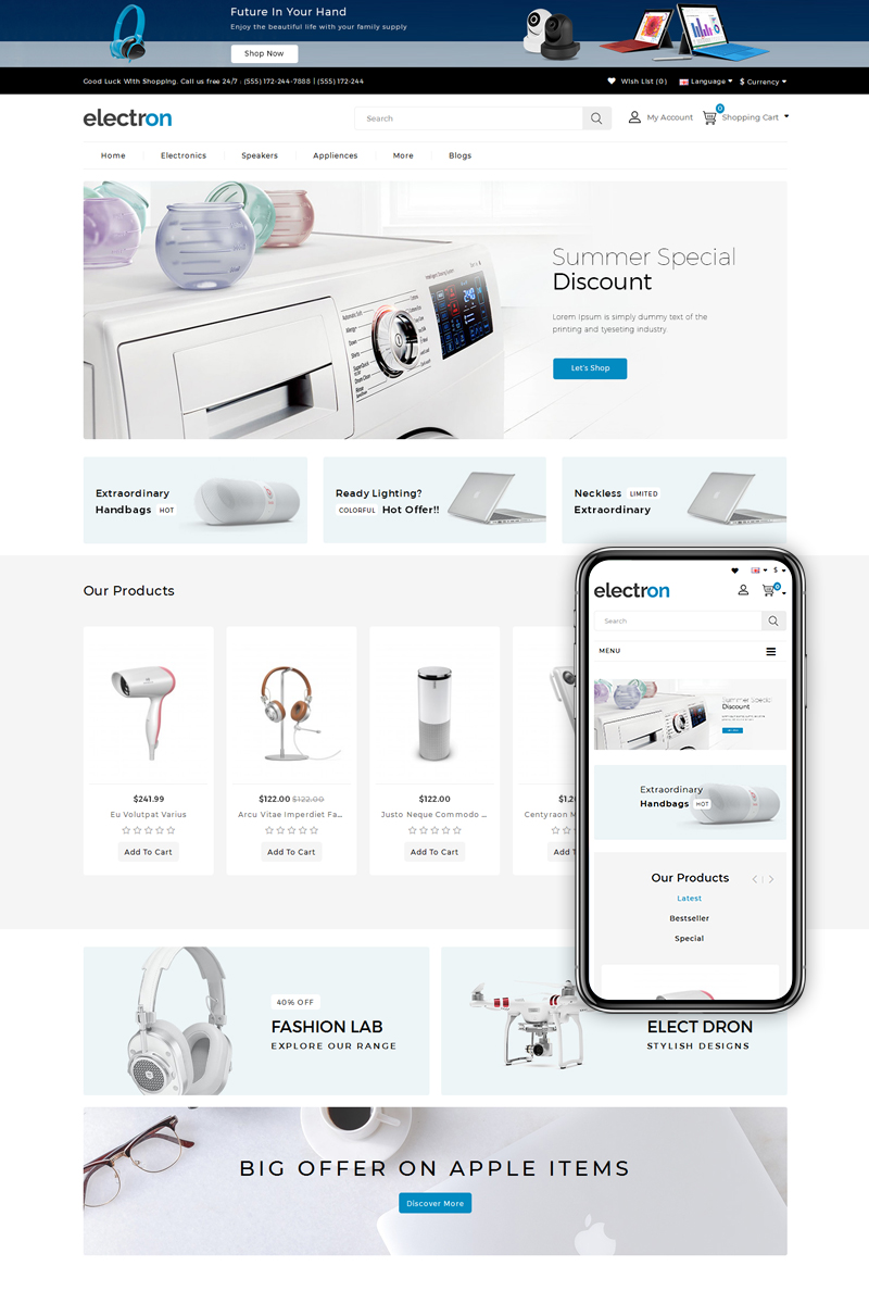 Electron - Electronics Store OpenCart Template