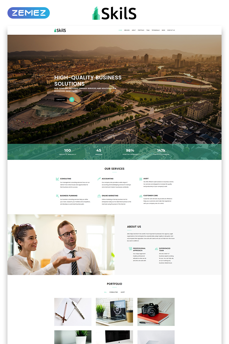 Skils - Business Services HTML Landing Page Template