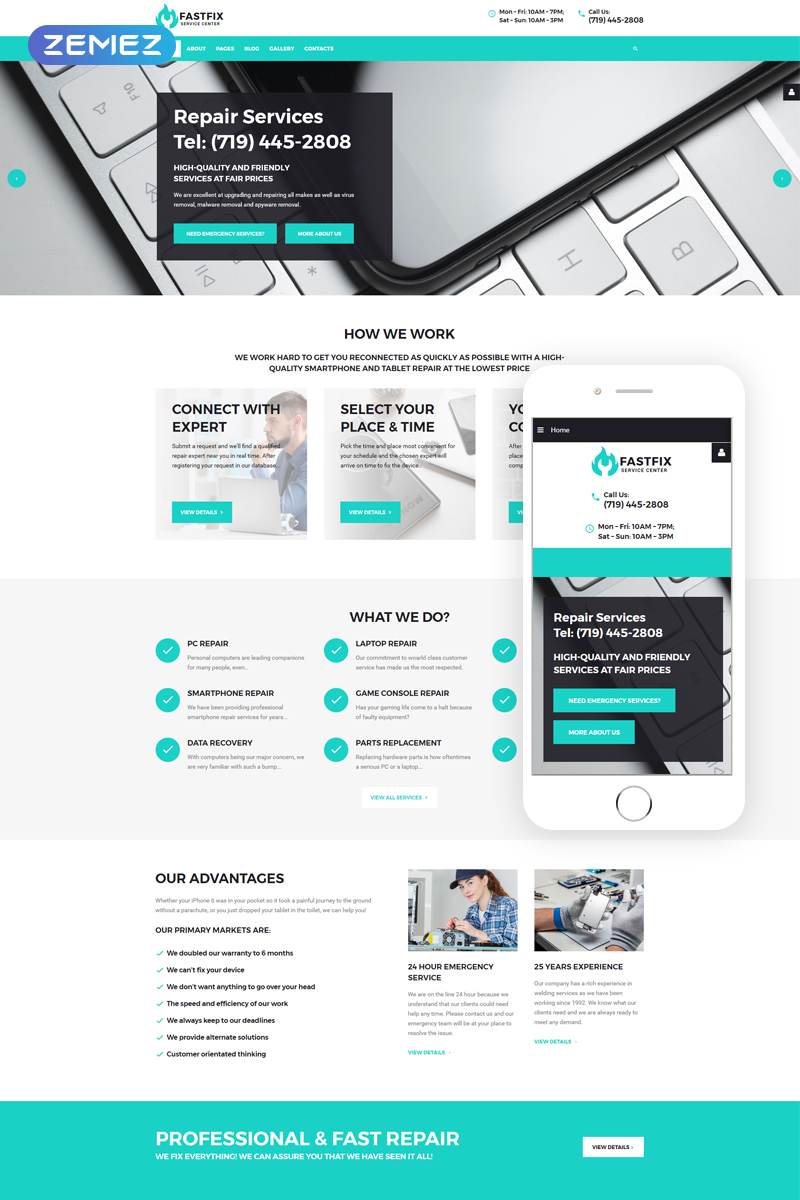 Fastfix - Service Center Clean Minimal Joomla Template