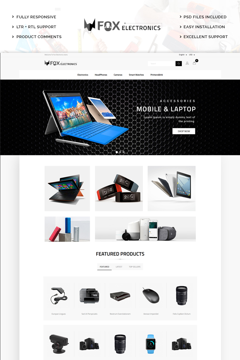 Fox Electronic PrestaShop Theme