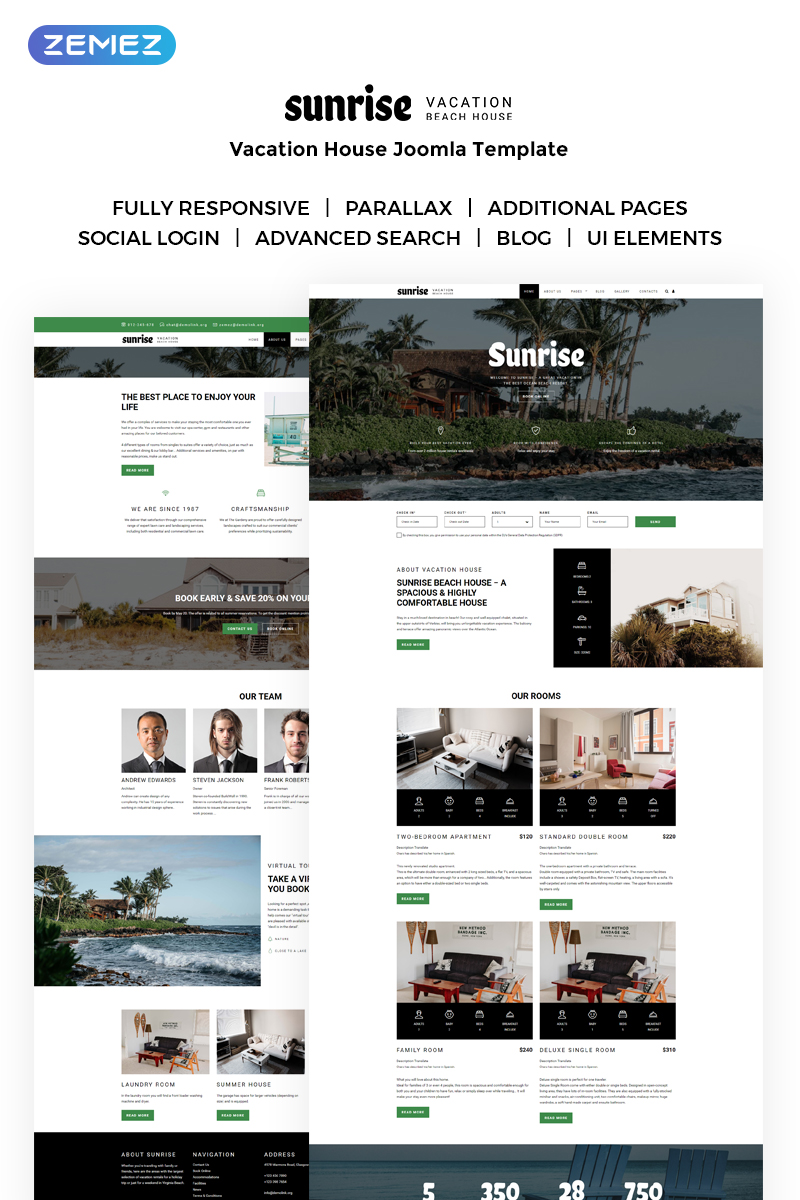 Sunrise - Vacation House Joomla Template