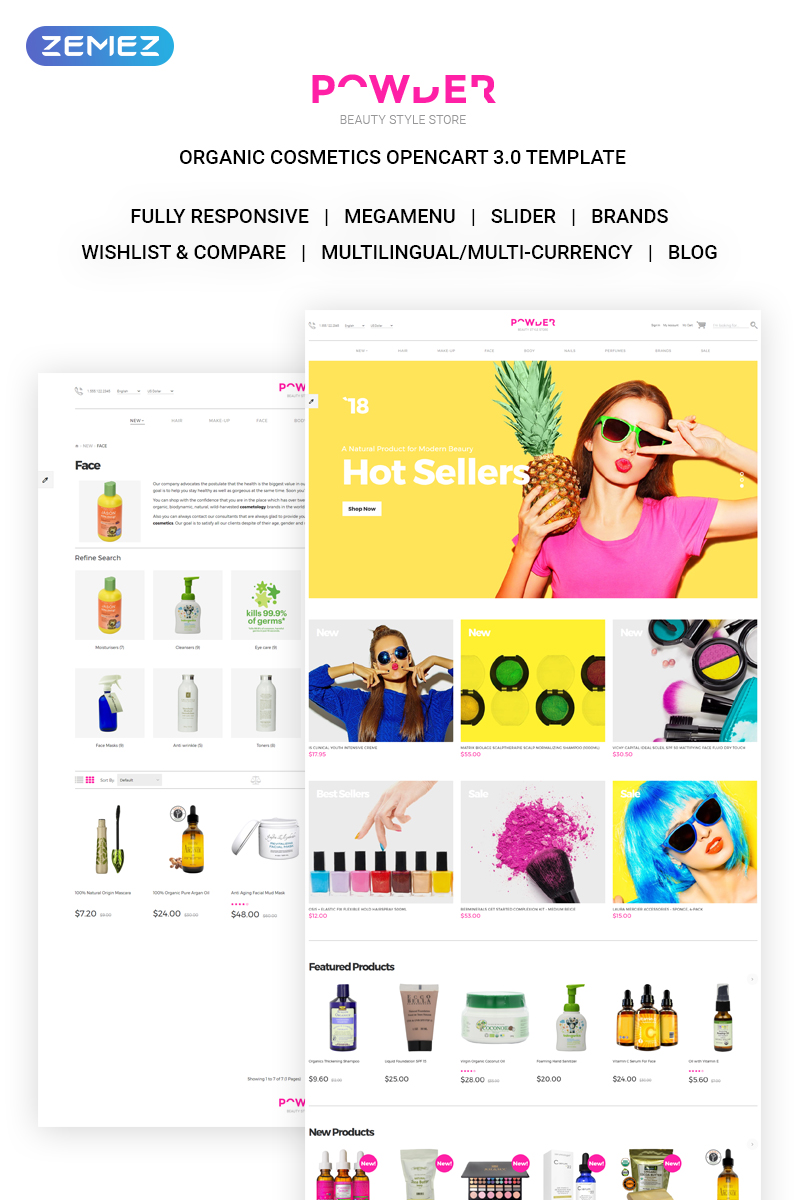 Powder - Beauty Store OpenCart Template