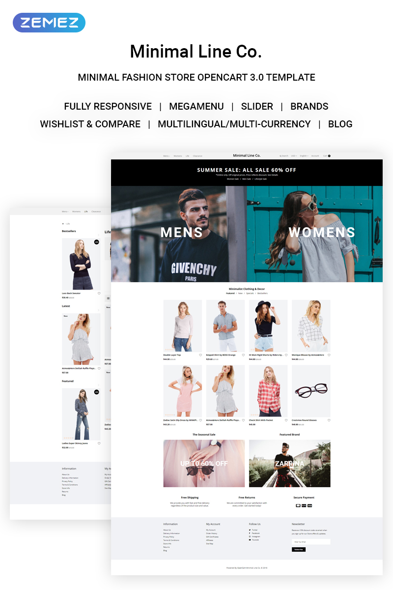 Minimal Line Co - Style Online Store OpenCart Template