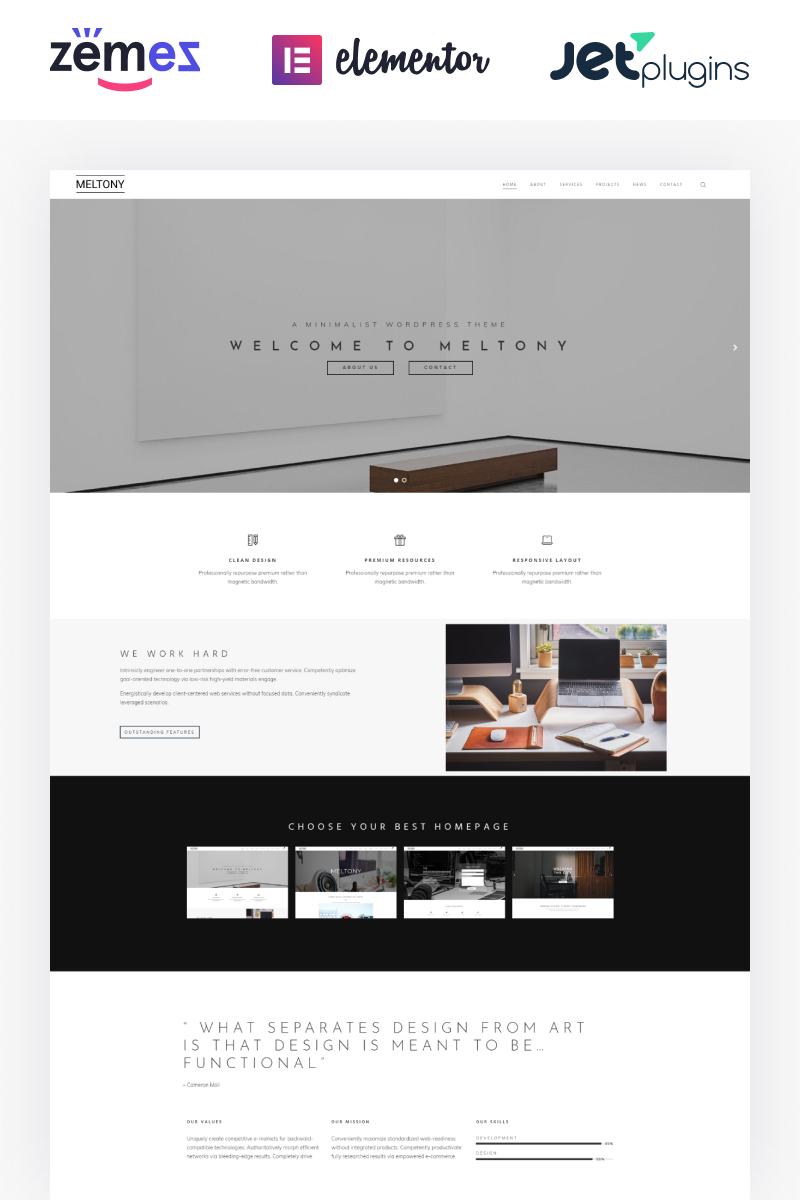 Meltony - Minimalist for Any Businesses WordPress Theme