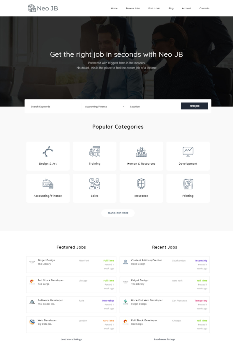 NeoJB - Modern Job Board WordPress Elementor Theme