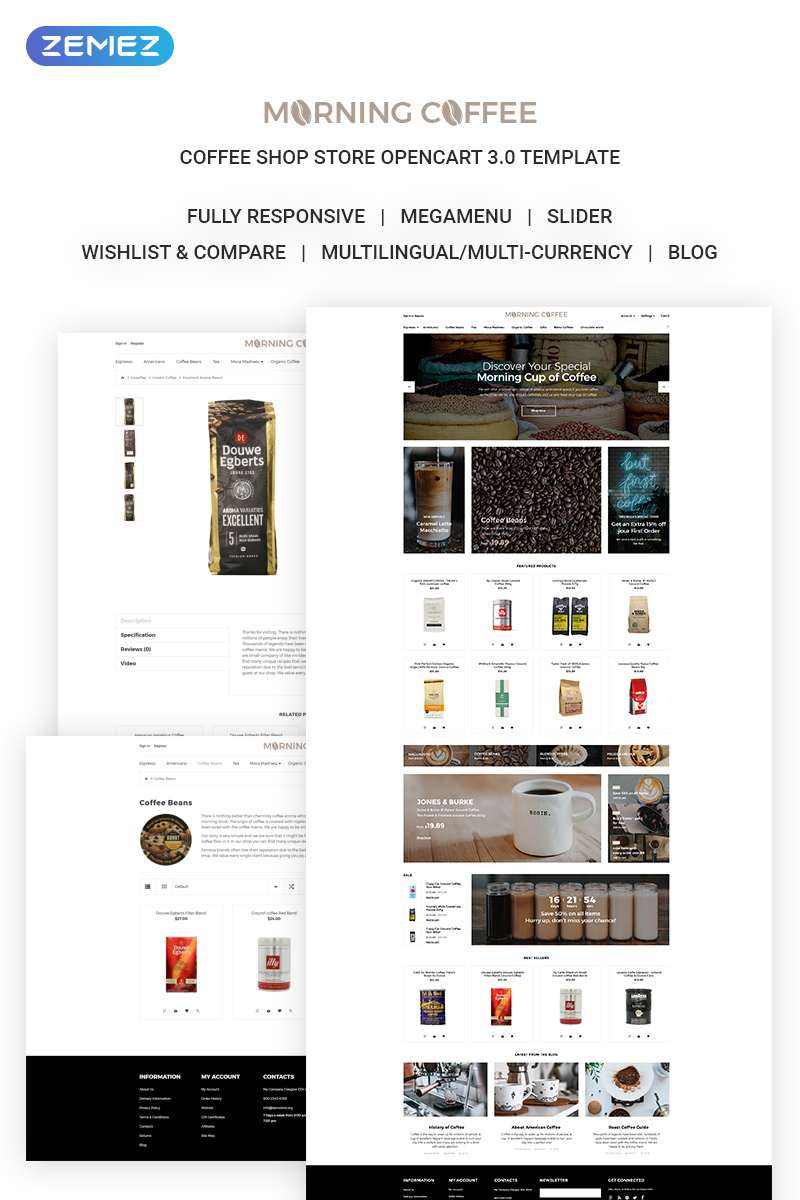 Morning Coffee - Powerful Online Coffee Shop OpenCart Template