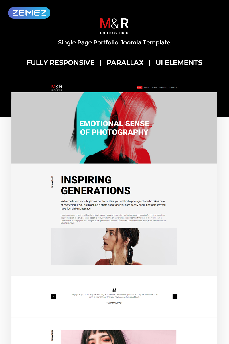 M&R - Accurate Personal Photographer Page Joomla Template