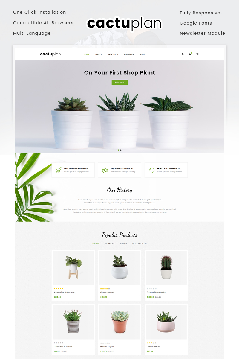 Cactuplan Plant Store OpenCart Template