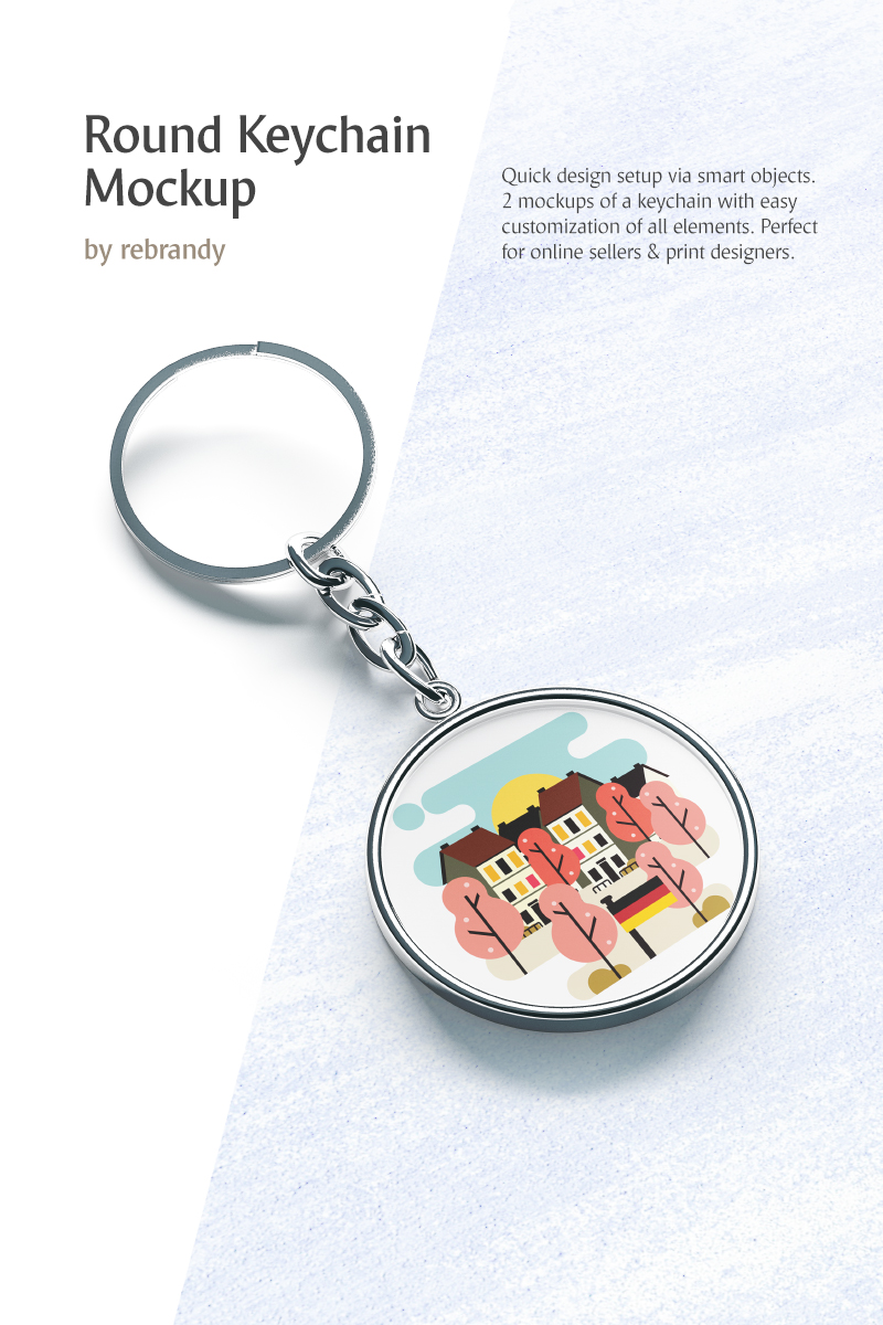 Download Template 72158 : Round Keychain Product Mockup Website ...