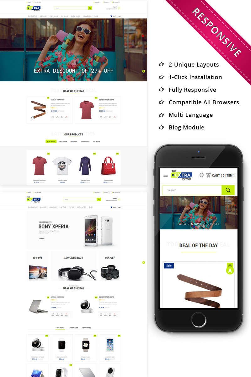 Extra Power: The Ultimate Multipurpose Opencart Responsive Store