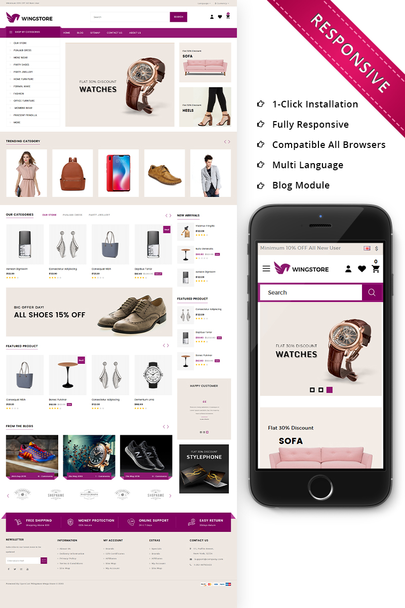 Wingstore - Mega Shop Responsive OpenCart Template