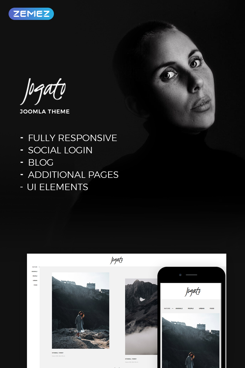 Jogato - Photographer Portfolio Joomla Template