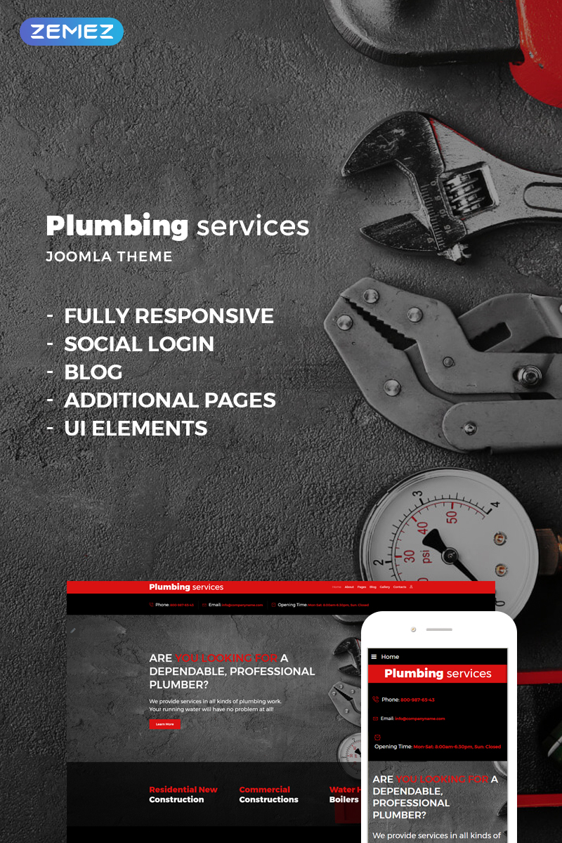 Plumbing Services Joomla Template