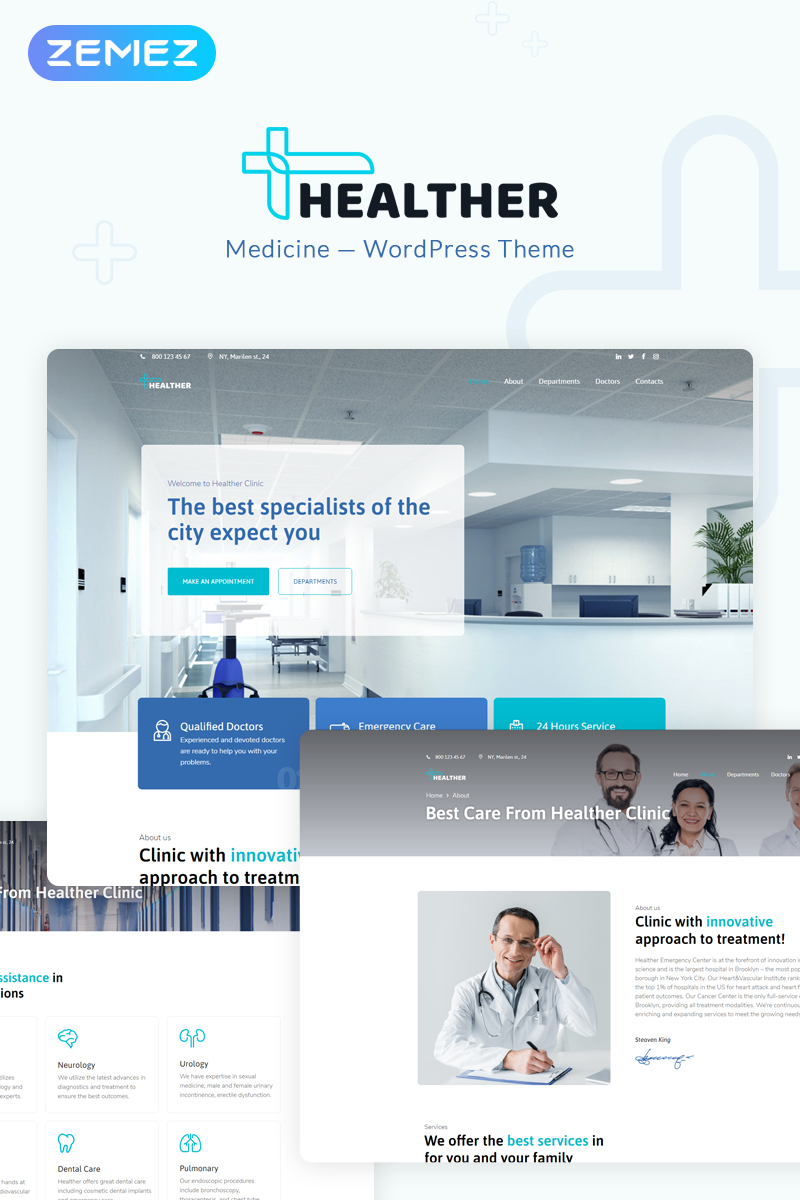 Healther - Medical Services WordPress Elementor Theme