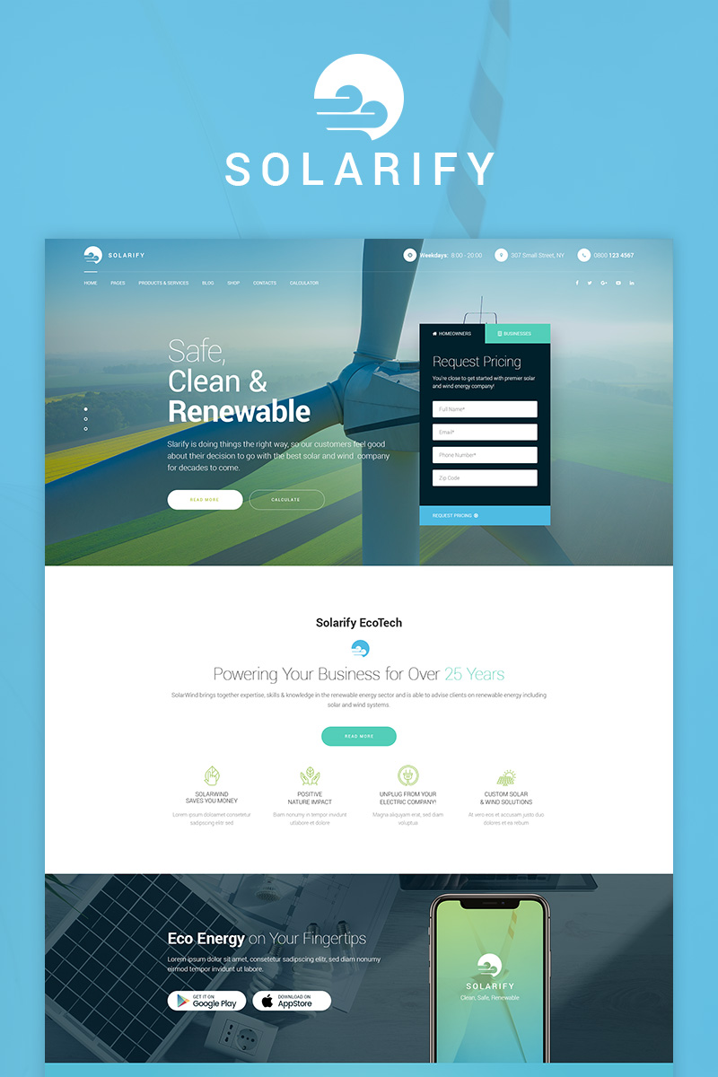 Solarify - Alternative Eco Energy WordPress Theme