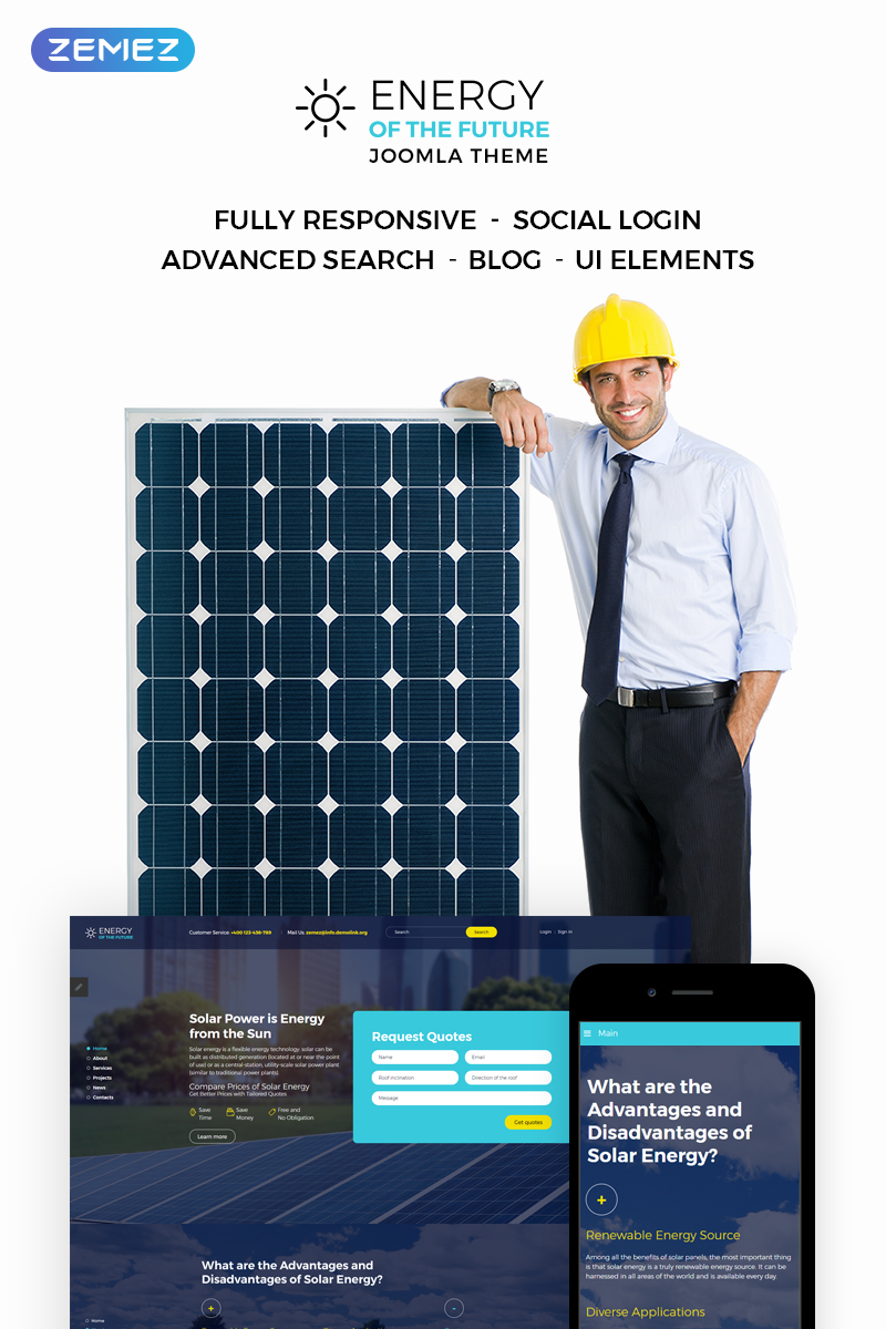 Energy Of The Future - Solar Energy Joomla Template