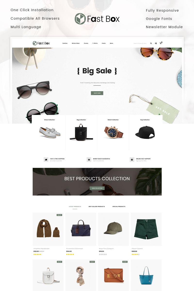 Fast Box - Fashion Accessories Store OpenCart Responsive Template