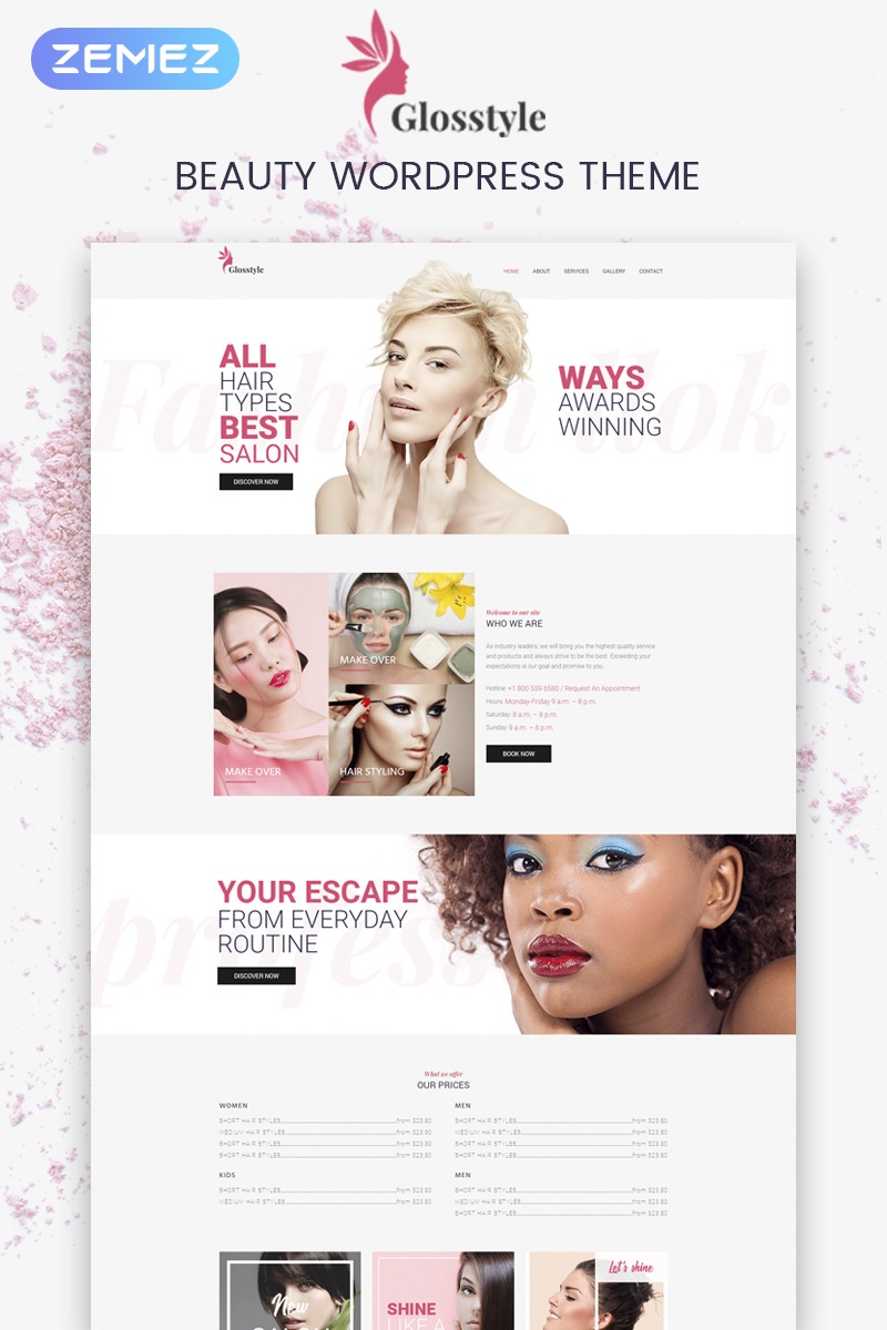 Glosstyle - Beauty Salon WordPress Elementor Theme