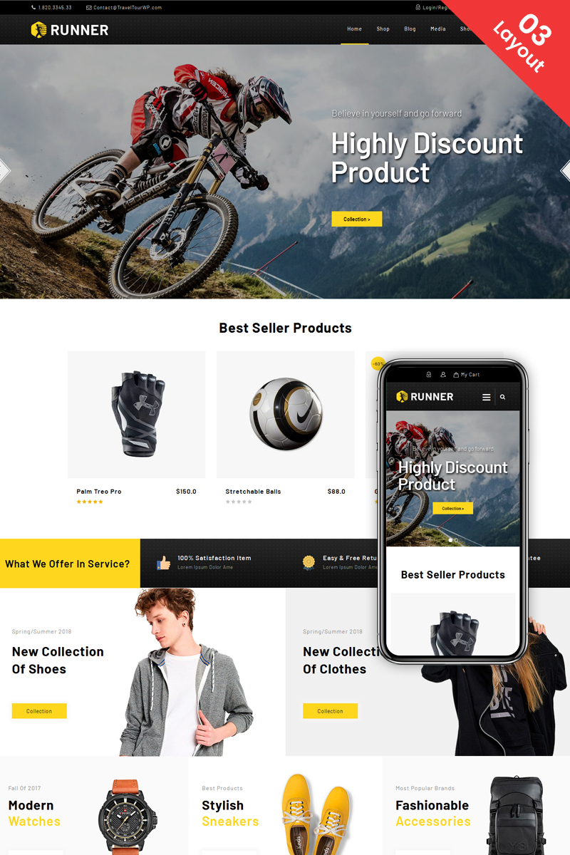 Runner - Sports and Multipurpose WooCommerce Theme