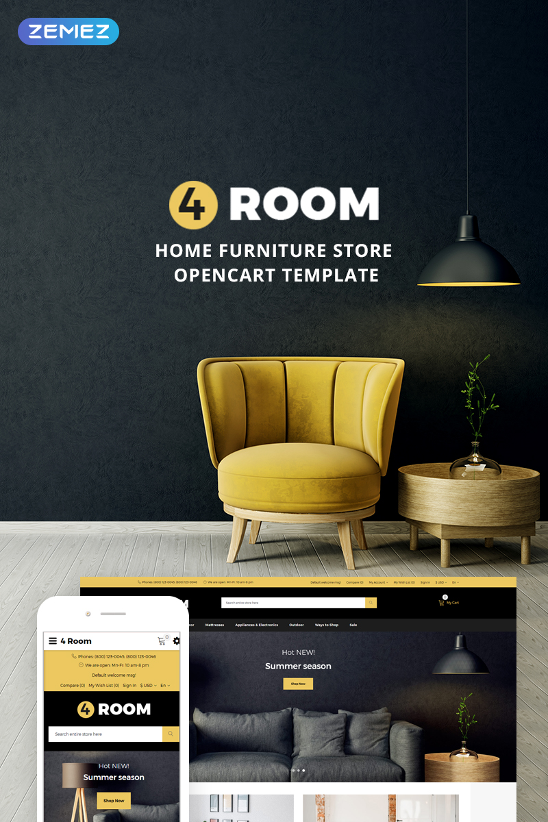 4 Room - Home Furniture Store OpenCart Template