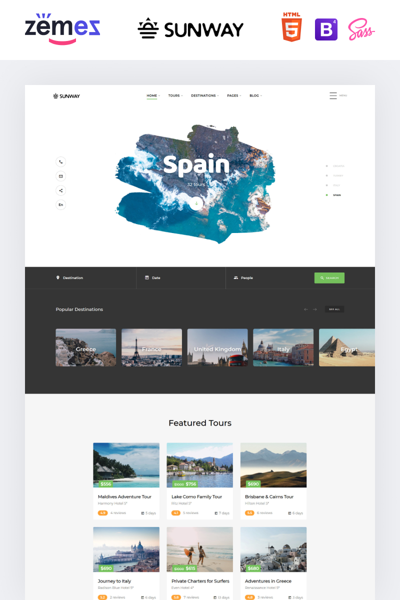 Sunway - Travel Agency Multipurpose HTML Website Template