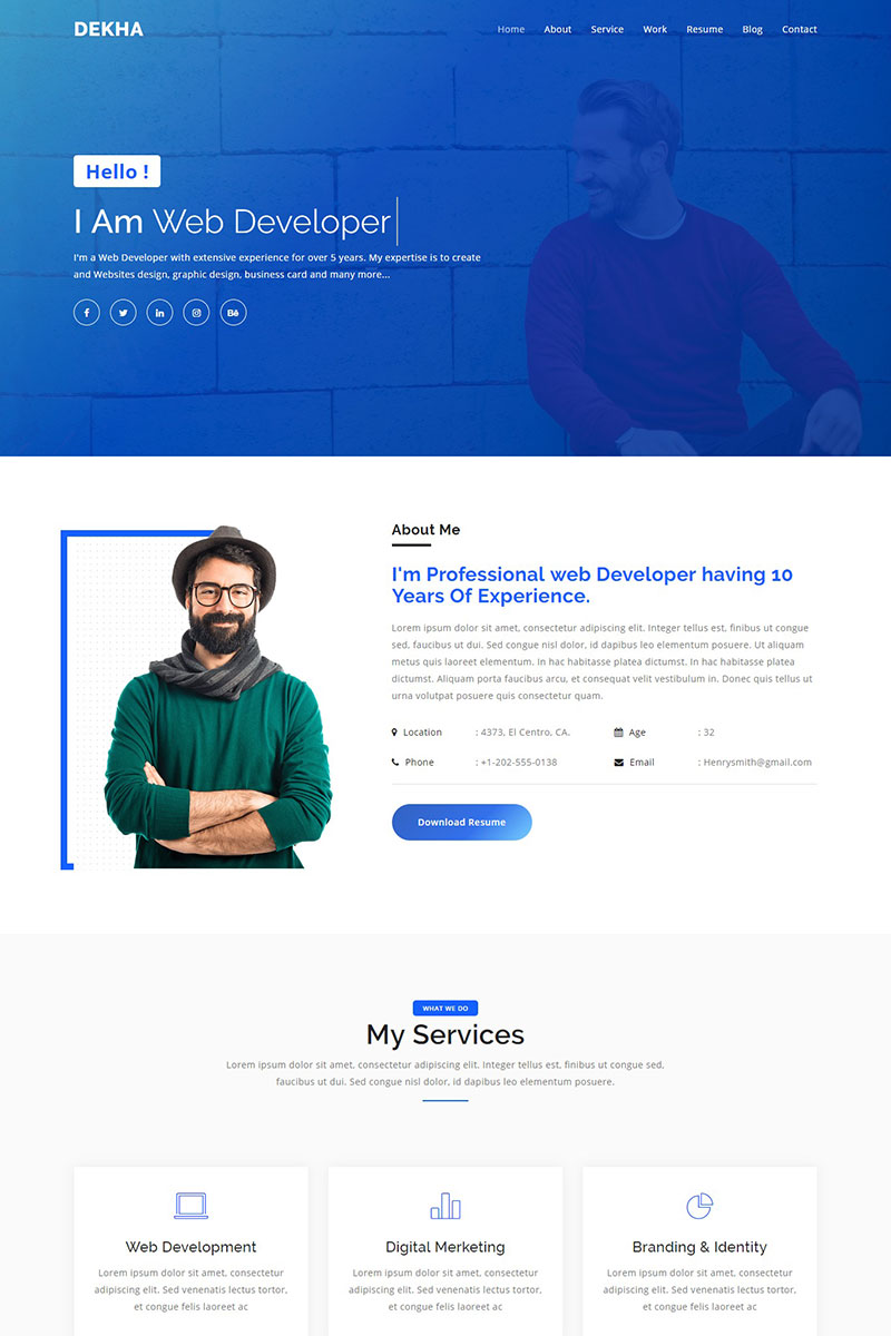 Dekha - Creative Portfolio HTML Landing Page Template