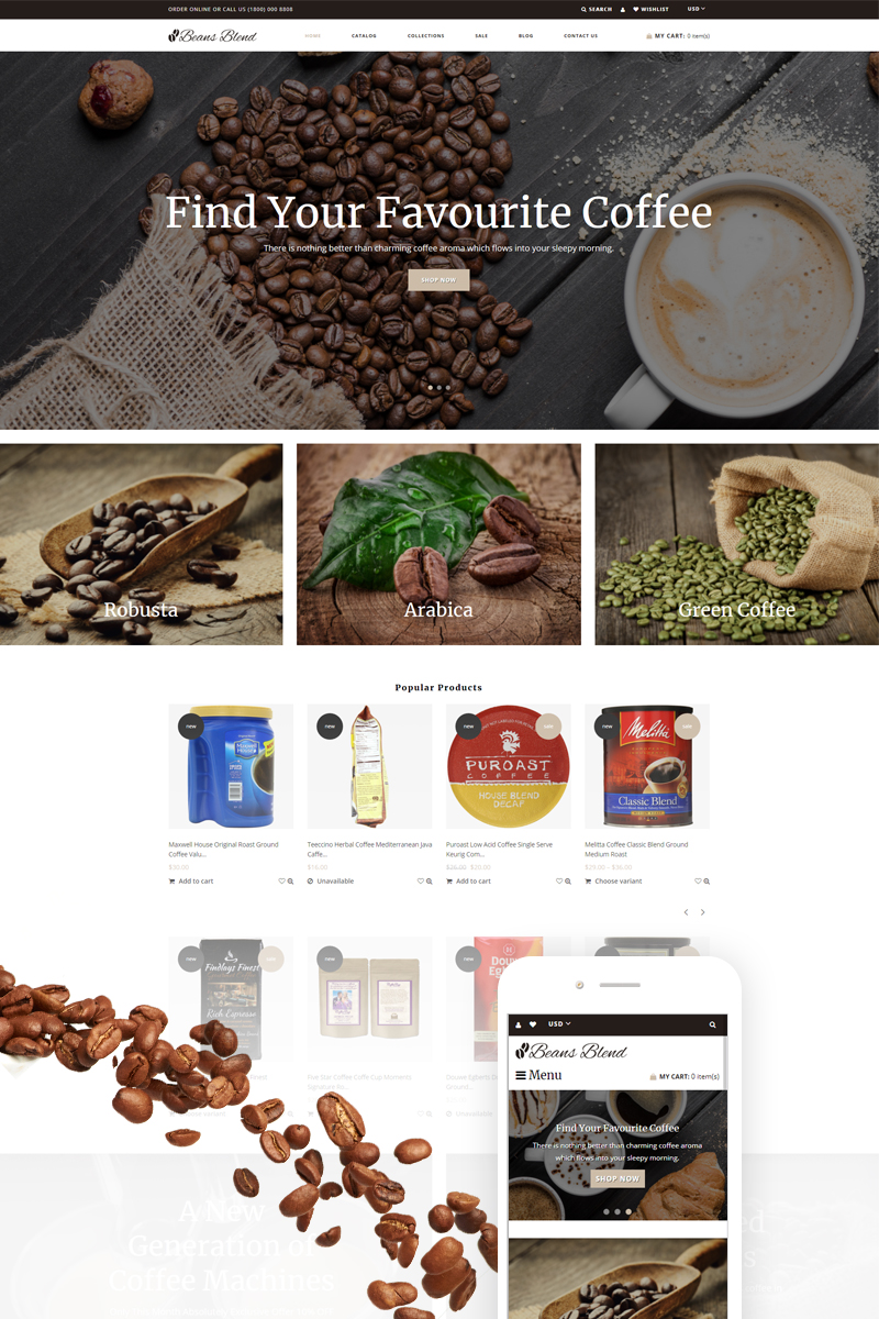 Beans Blend - Coffee Shop Shopify Theme