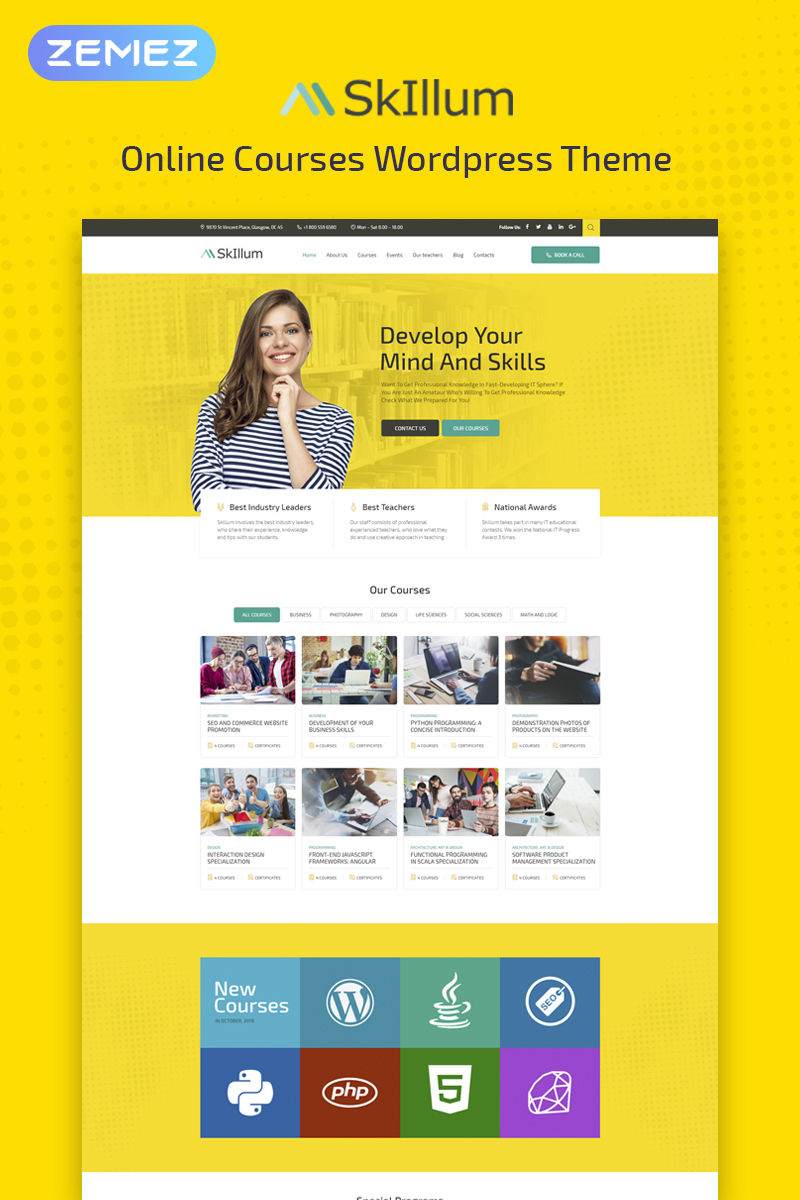 SkIllum - Online Courses WordPress Elementor Theme