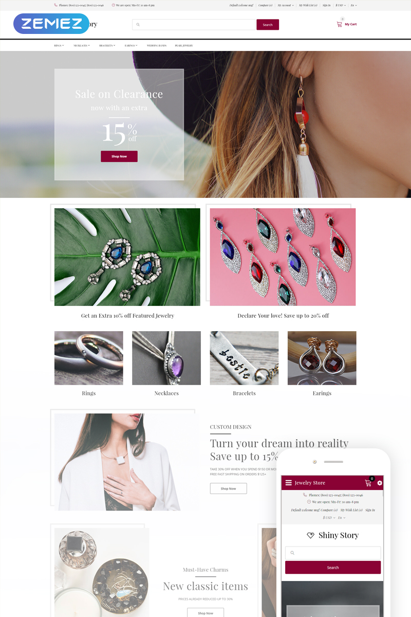 Shiny Story - Jewelry OpenCart Template