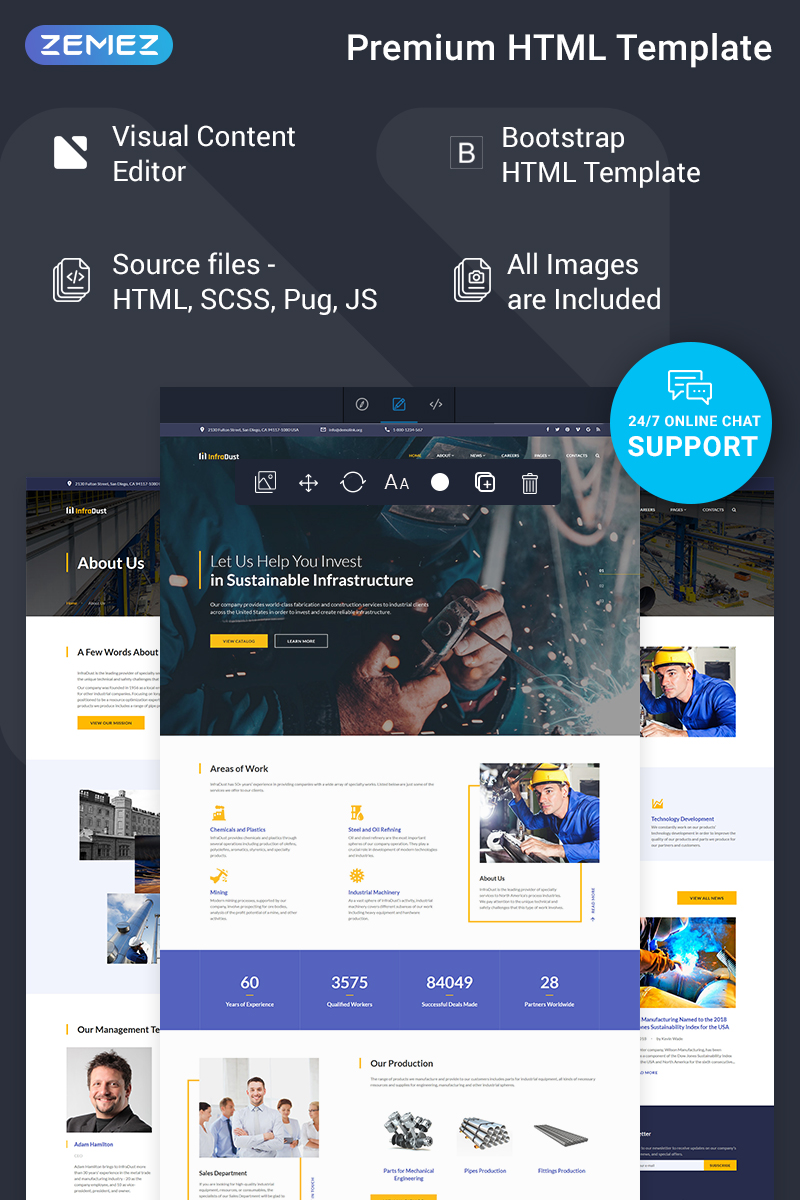 InfraDust - Industrial Ready-to-Use Website Template