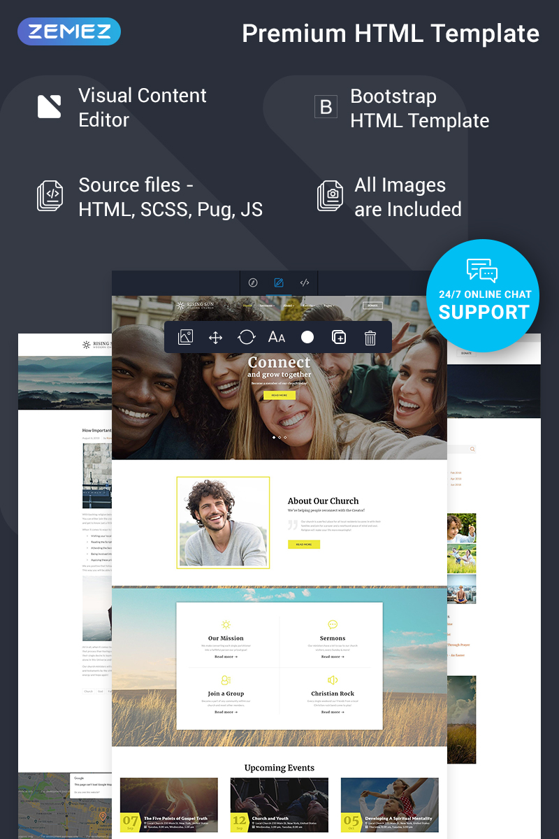 Rising Sun - Church Ready-to-Use Website Template