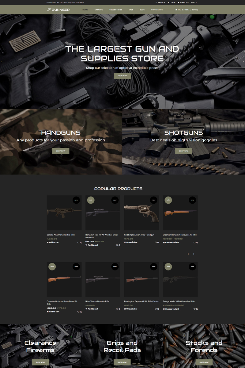 Gunnger - Gun Store Shopify Theme