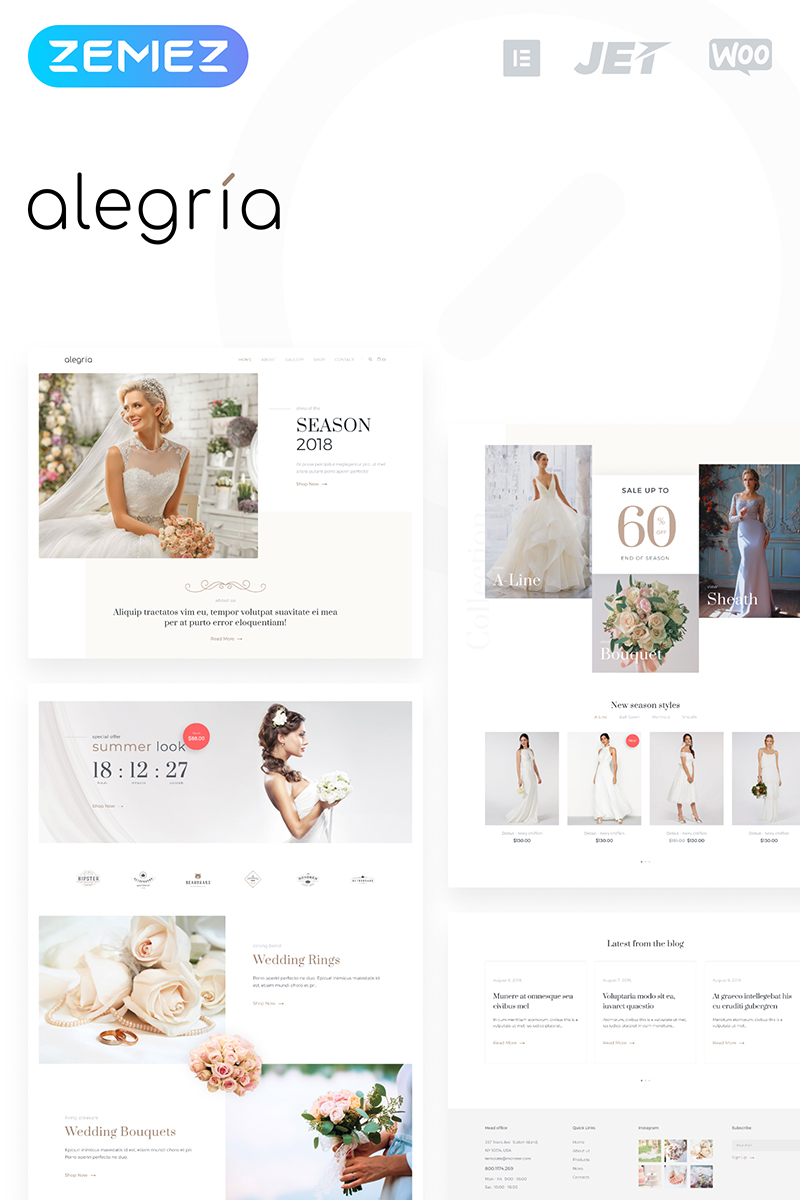 Alegria - Wedding Salon Elementor WooCommerce Theme