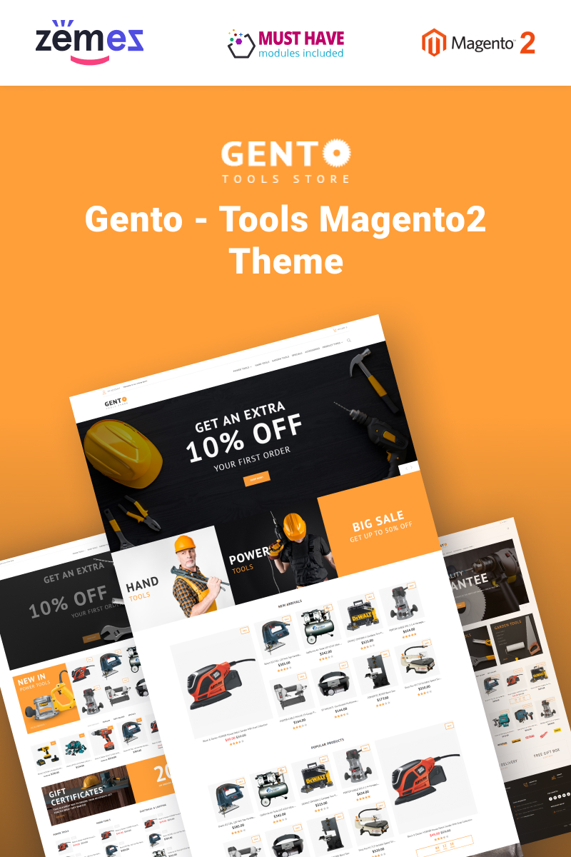 Gento - Hand Tools Store Design Magento Theme
