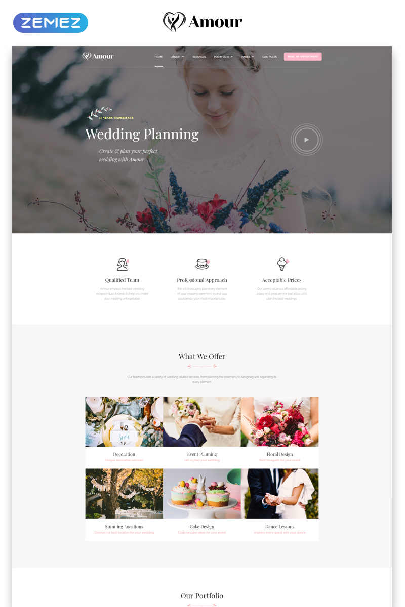 Amour - Wedding Multipage Clean Bootstrap HTML Website Template
