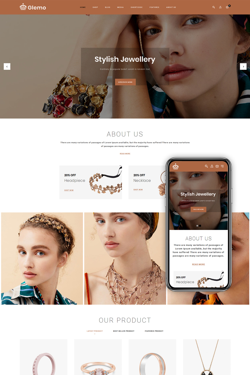 Glemo - Modern Jewelry WooCommerce Theme