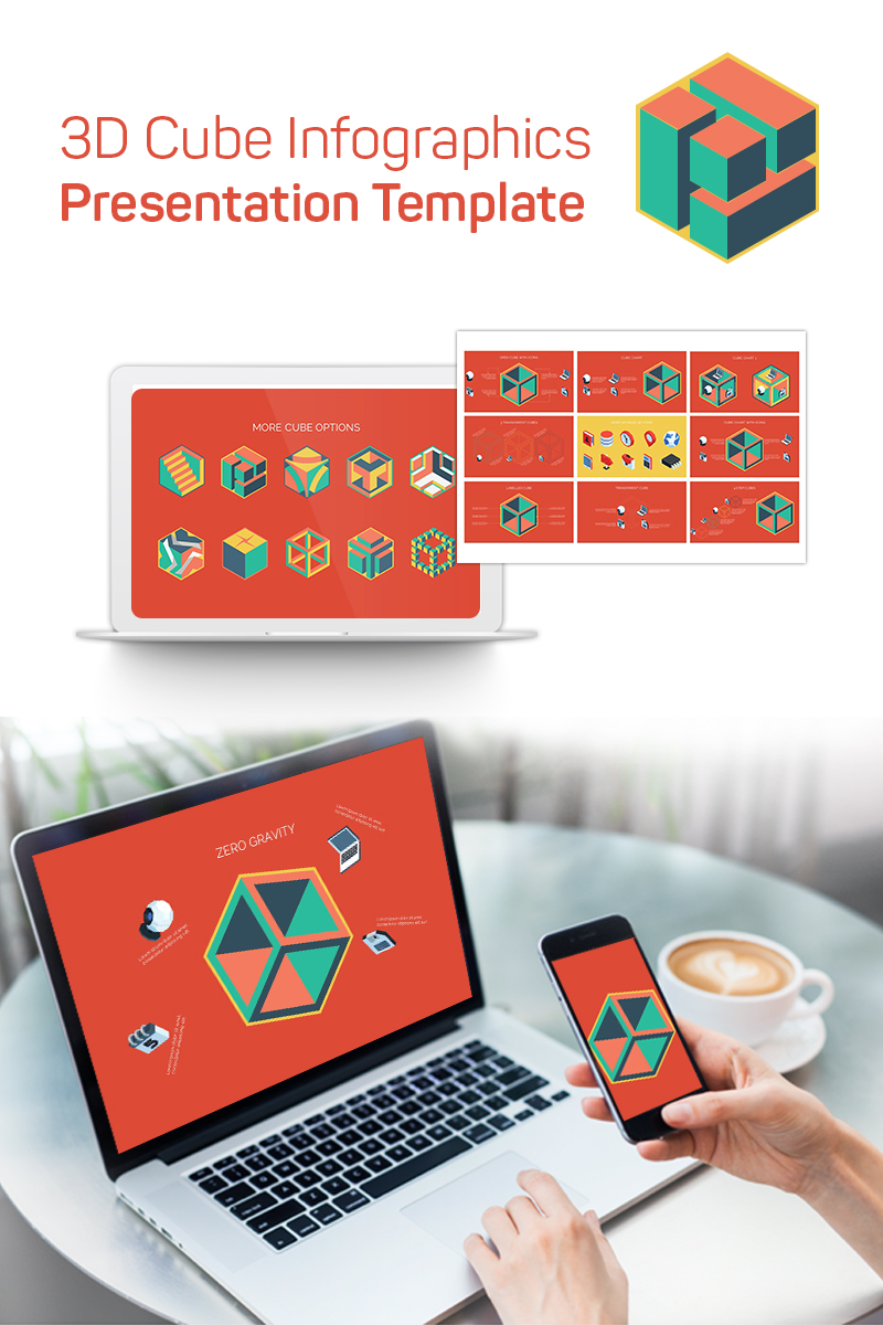 3D Cube Infographics vol.2 PowerPoint template