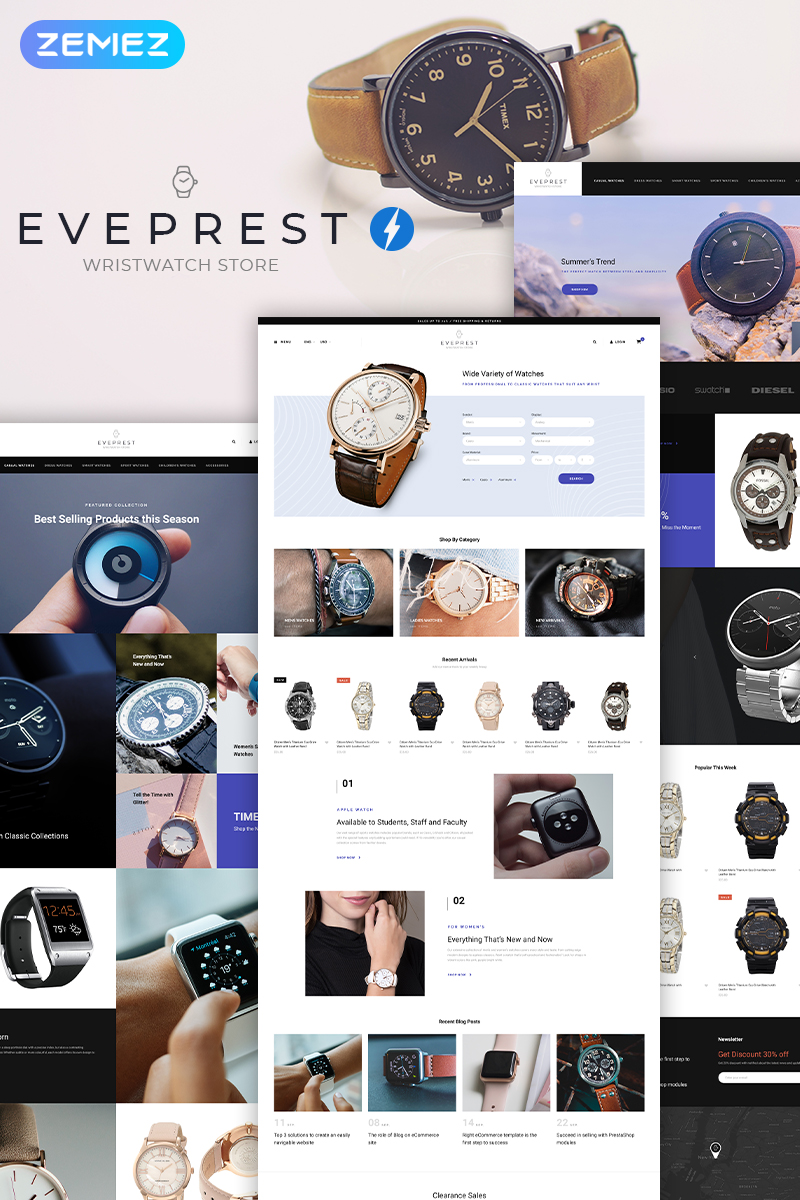 Eveprest Wristwatch - Watches Modern Ecommerce Bootstrap PrestaShop Theme