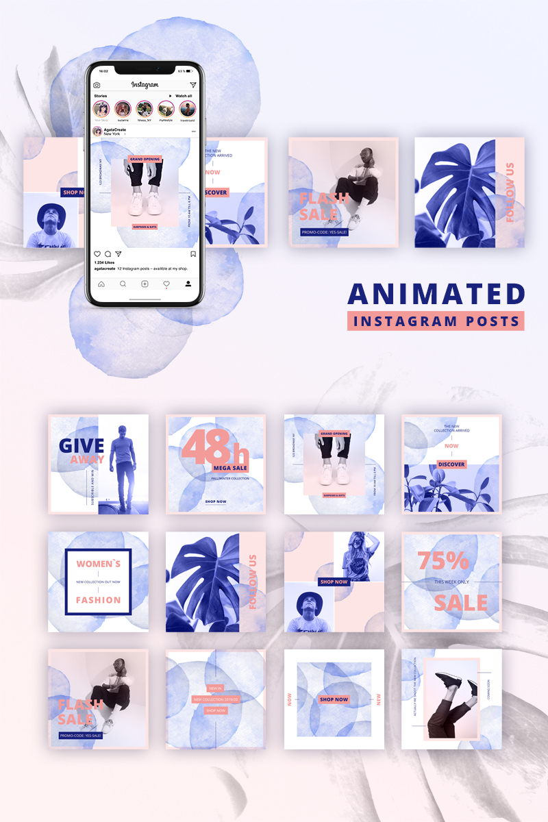 Animated Instagram Posts Water Color Design