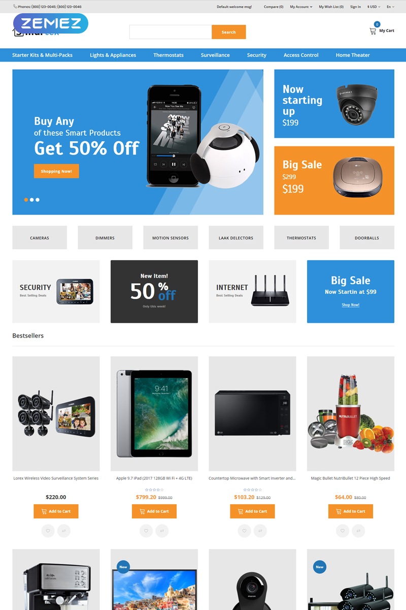 Smartex - Electronics & Gadgets Clean OpenCart Template