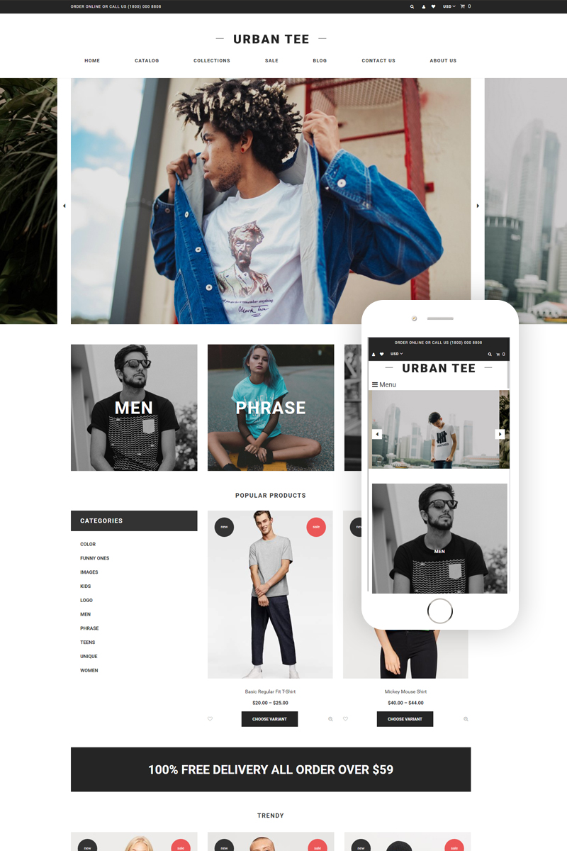 Urban Tee - T-Shirt Store Clean Shopify Theme