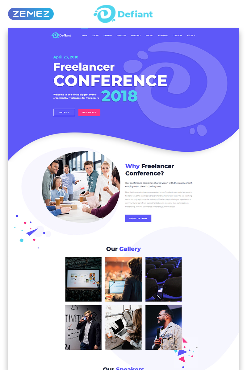 Defiant - Event Responsive Minimal Bootstrap HTML Website Template