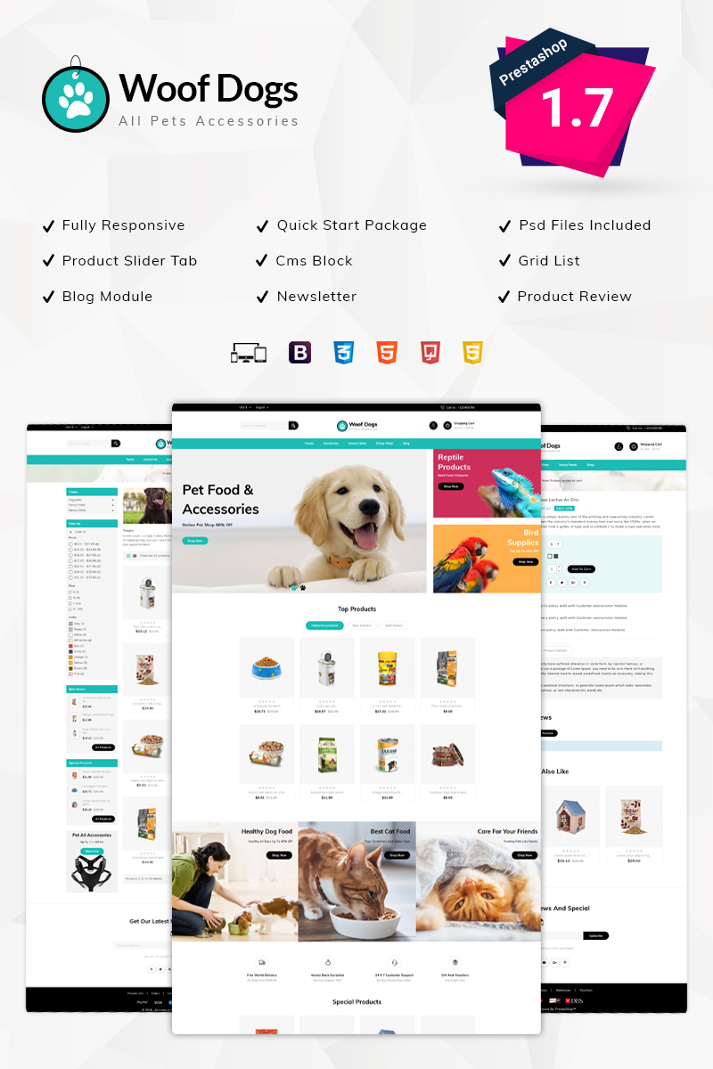 Woofdog Pet Store PrestaShop Theme
