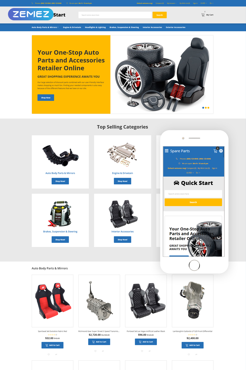 Quick Start - Cars & Motorcycles E-commerce OpenCart Template