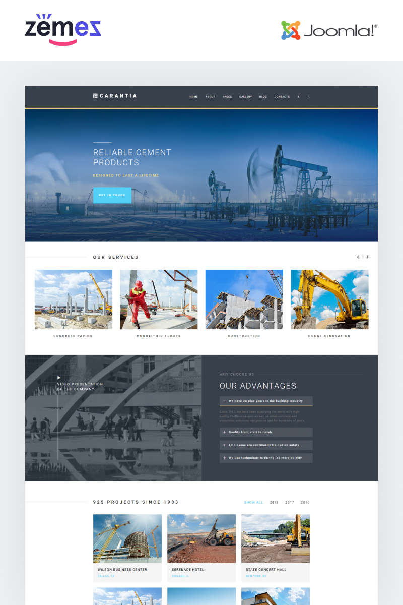 Carantia - Construction company Joomla Template