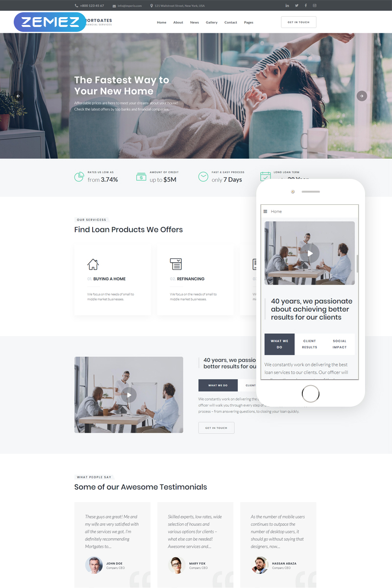 MortGates - Financial Services Modern Joomla Template