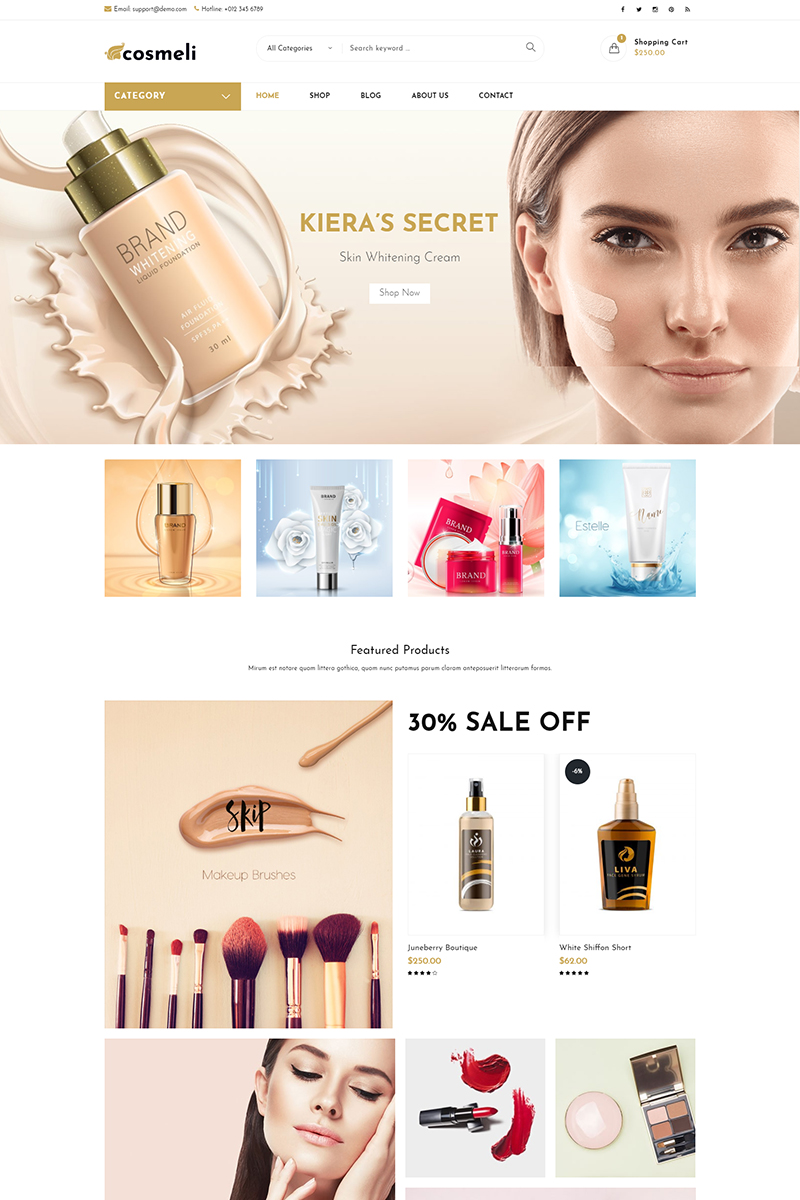 Cosmeli -  Cosmetics & Beauty for WordPress. WooCommerce Theme