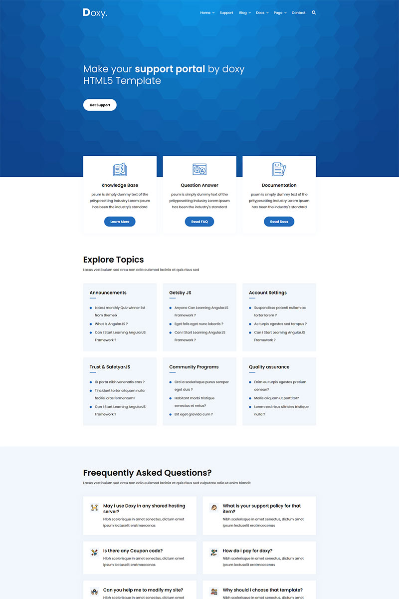 Doxy - Knowlegebase & Documentation Website Template